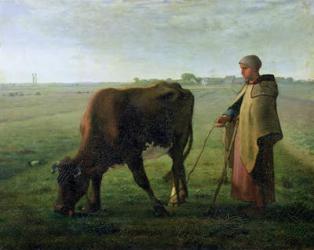 Woman Grazing her Cow, 1858 (oil on canvas) | Obraz na stenu