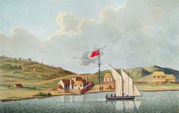English Missionaries in Kidikidi, New Zealand, from 'Voyage Autour du Monde sur les Corvettes de l'Uranie 1817-20' by Louis Claude de Freycinet (1779-1842) (coloured engraving) | Obraz na stenu