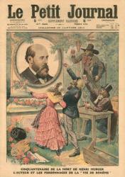 Fiftieth anniversary of the death of Henri Murger, the author and the characters of 'La Vie de Boheme', illustration from 'Le Petit Journal', supplement illustre, 29th January 1911 (colour litho) | Obraz na stenu