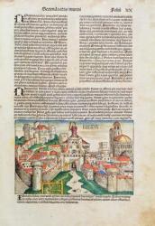 City of Nineveh, from 'Liber Chronicarum' by Hartmann Schedel (1440-1514) 1493 (colour woodcut) | Obraz na stenu