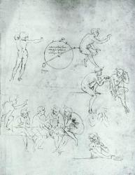 Study of figures for 'The Adoration of the Magi' (pen and ink on paper) | Obraz na stenu