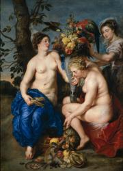 Ceres with Two Nymphs, 1615-7 (oil on canvas) | Obraz na stenu