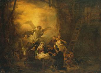 The Adoration of the Shepherds, c.1650 (oil on panel) | Obraz na stenu