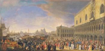 Arrival of the Comte Languet de Gergy at the Palazzo Ducale, Venice, November 1726 (oil on canvas) | Obraz na stenu