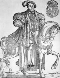 King Henry VIII on horseback (woodcut) | Obraz na stenu