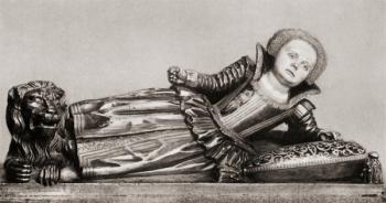 Mary of England, Scotland and Ireland, from her tomb at Westminster Abbey, from The Girl Through the Ages, published 1933 (litho) | Obraz na stenu