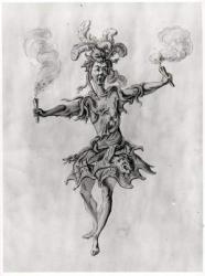 Costume design for the ballet 'Medusa' (engraving) (b/w photo) | Obraz na stenu