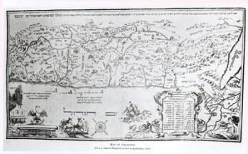 Map of Palestine, from a Passover Haggadah, printed in 1695 (engraving) | Obraz na stenu