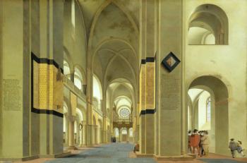 Interior of the Marienkirche in Utrecht, 1638 (oil on panel) | Obraz na stenu