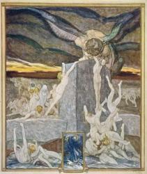 Illustration from Dante's 'Divine Comedy', Inferno, Canto XIX, 1921 (w/c on paper) | Obraz na stenu