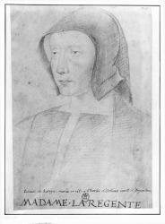 Louise de Savoie (1476-1531) (pencil on paper) (b/w photo) | Obraz na stenu