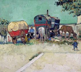 The Caravans, Gypsy Encampment near Arles, 1888 (oil on canvas) | Obraz na stenu