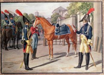 Officer and Guard of the Royal Guard in 1826 (w/c on paper) | Obraz na stenu