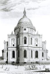 The East Prospect of St. Paul's Cathedral, engraved by R. Parr (fl.1723-50) (engraving) (b/w photo) | Obraz na stenu