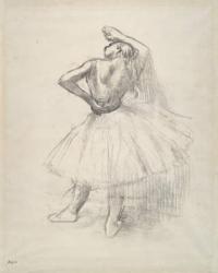 Danseuse debout, le bras droit levé , c.1891 (counterproof of drawing on paper) | Obraz na stenu