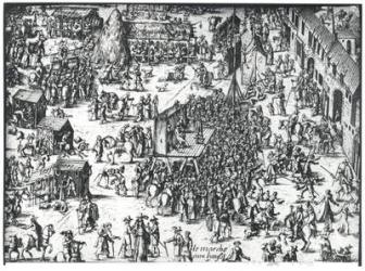 The Guilbray Fair and the Cattle Market (engraving) (b/w photo) | Obraz na stenu