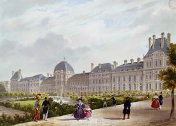 The Tuileries during the Restoration (coloured engraving) | Obraz na stenu