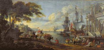 View of an Oriental port, 1688 (oil on canvas) | Obraz na stenu