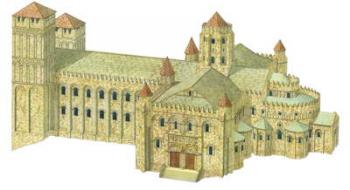 Santiago de Compostela Romanesque Cathedral. Reconstruction. Spain | Obraz na stenu