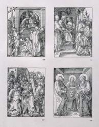 The 'Small Passion' series (clockwise): Ecce Homo; Pilate Washing his Hands; Christ Bearing the Cross; St. Veronica with the Sudarium between SS. Peter and Paul, dated 1510, pub. 1511 (woodcut) | Obraz na stenu