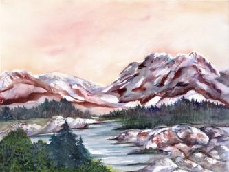 Rocky Hills and water. | Obraz na stenu
