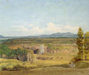 View of the Roman Campagna (w/c on paper) | Obraz na stenu