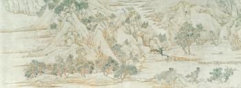 Chinese Landscape, Ming Dynasty (pen & ink wash on paper) | Obraz na stenu