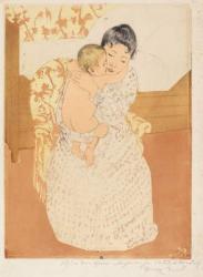 Maternal Caress, 1890-1 (colour drypoint and aquatint on cream laid paper) | Obraz na stenu