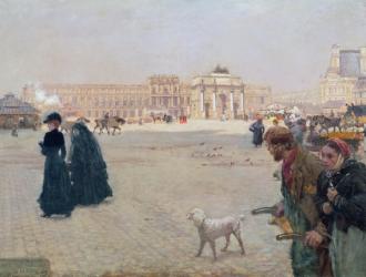 La Place du Carrousel, Paris: The Ruins of the Tuileries, 1882 (oil on panel) | Obraz na stenu