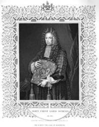 Portrait of John, 1st Lord Somers (engraving) (b/w photo) | Obraz na stenu