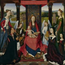 The Virgin and Child with Saints and Donors, a panel from 'The Donne Triptych' c.1478 (oil on oak) | Obraz na stenu