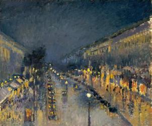 The Boulevard Montmartre at Night, 1897 (oil on canvas) | Obraz na stenu