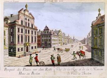View of the Town Hall, Boston (coloured engraving) | Obraz na stenu