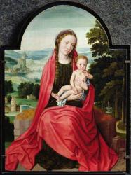 Virgin with the Infant Christ Holding a Pansy (oil on panel) | Obraz na stenu
