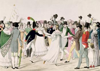 An Evening at the Tuileries in July 1815 (coloured engraving) | Obraz na stenu