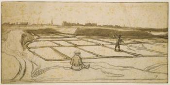 Salt-Mining in Le Croisic, 1645 (chalk, pen and brush on paper) | Obraz na stenu