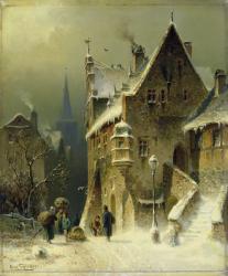 A Small Town in the Rhine (oil on canvas) | Obraz na stenu