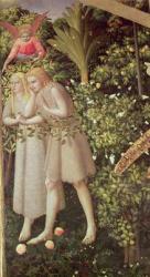 Adam and Eve Expelled from Paradise, detail from the Annunciation, c.1430-32 (oil on panel) | Obraz na stenu