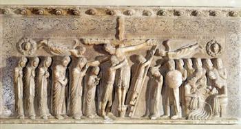 Relief panel depicting the Deposition, 1178 (marble) | Obraz na stenu