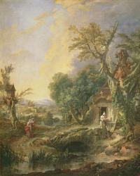 Landscape with a Hermit, 1742 (oil on canvas) | Obraz na stenu