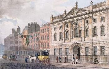 The South front of Ironmongers Hall, from 'R. Ackermann's Repository of Arts' 1811 (colour litho) | Obraz na stenu