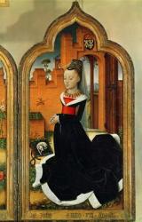 Triptych of Jean de Witte, right panel: Maria Hoose, wife of Jean de Witte, 1473 (oil on panel) | Obraz na stenu