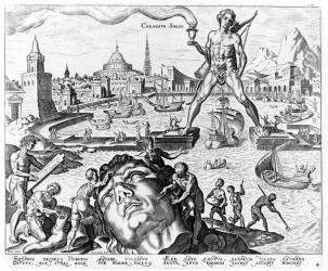The Colossus of Rhodes (engraving) | Obraz na stenu