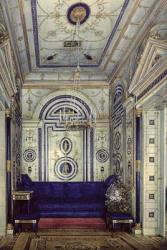 The Blue Study in the Grand Palais in Tsarkoye Selo, before 1840 (w/c, gouache & ink on paper) | Obraz na stenu