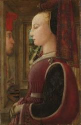 Portrait of a Woman with a Man at a Casement, c.1440 (tempera on wood) | Obraz na stenu