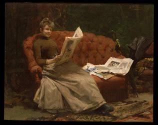 Lady Reading (oil on canvas) | Obraz na stenu