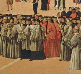 Procession in St. Mark's Square, detail of singers, 1496 (oil on canvas) (detail of 59423) | Obraz na stenu
