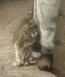 Churning Butter, 1866-68 (pencil & pastel on paper) (detail of 155306) | Obraz na stenu