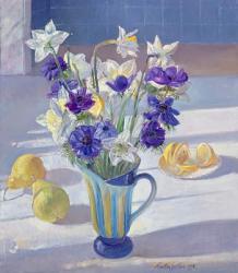 Spring Flowers and Lemons, 1994 (oil on canvas) | Obraz na stenu