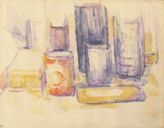 Kitchen Table: Pots and Bottles, 1902-06 (lead pencil and watercolour on cardboard) | Obraz na stenu